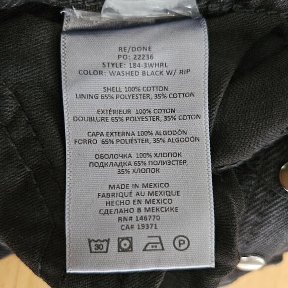 RE/DONE Originals High Rise Loose Jeans - Washed Black - sz 23 - NWT - Picture 9 of 11